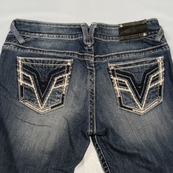 Vigoss Blue Boot Cut Jeans with Vintage Embroidery - Picture 13 of 14